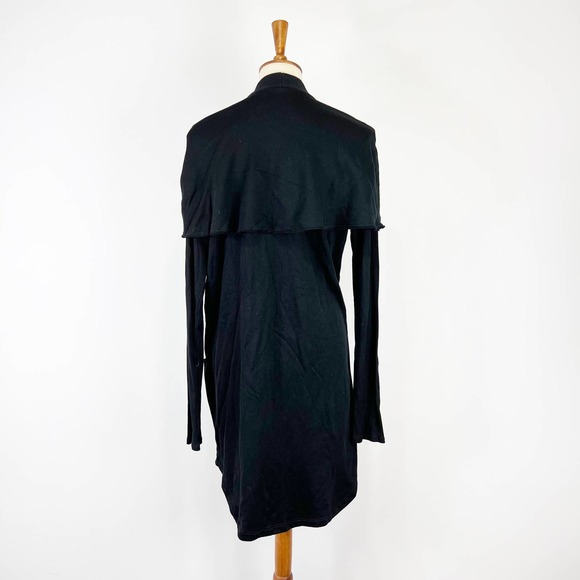 LA Made black cardigan open front sweatshirt ribbed size Medium - Picture 8 of 9